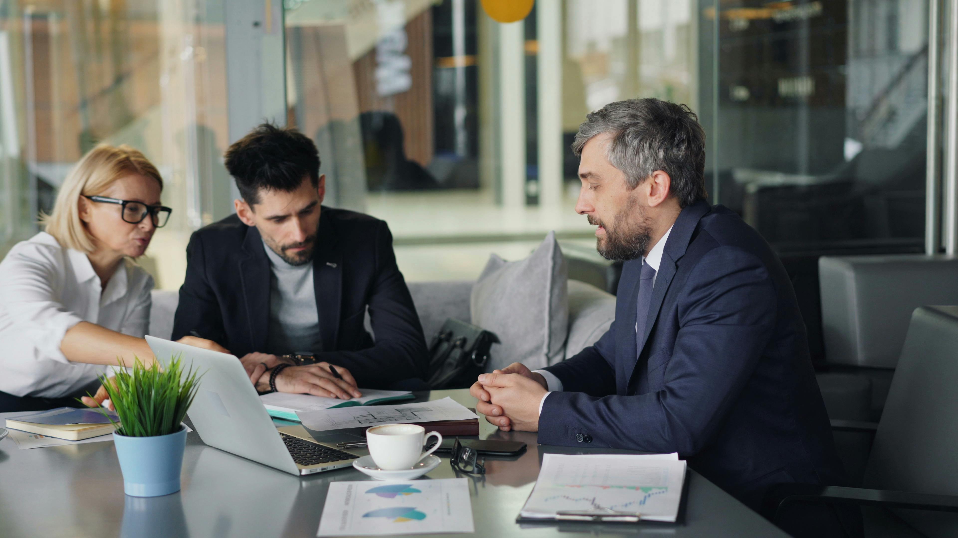 Consulting team in a strategy discussion